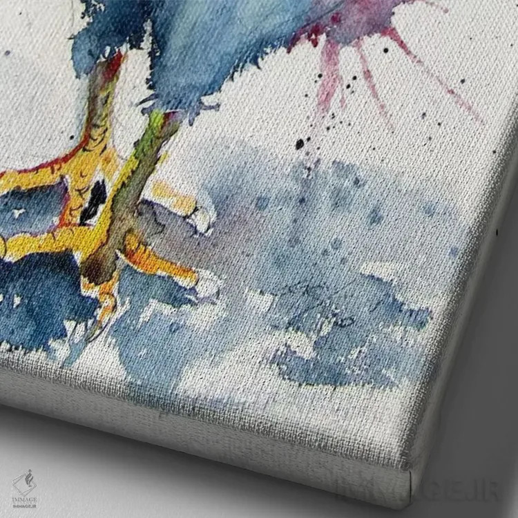 تابلو خروس در حیاط ۴ اثر آنا بریجیتا کوواچ - نمای نزدیک بافت بوم