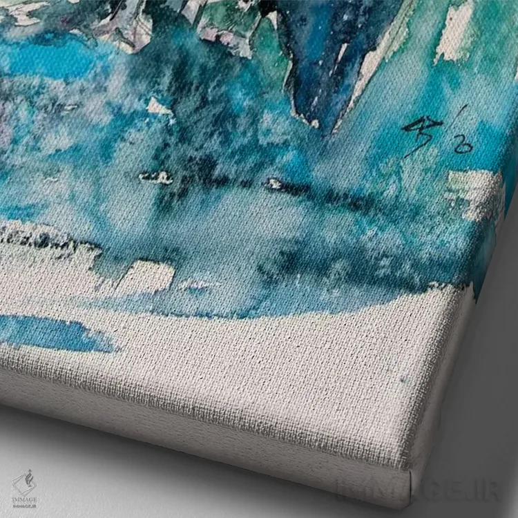 تابلو مرغ شاخدار اثر آنا بریجیتا کوواچ - نمای نزدیک بافت بوم