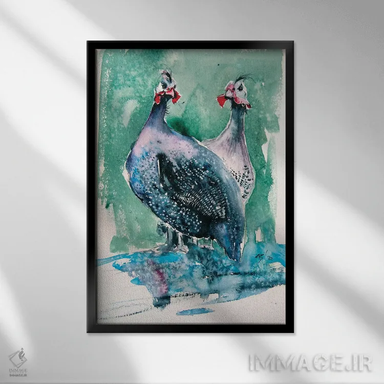 تابلو مرغ شاخدار اثر آنا بریجیتا کوواچ - نمای قابدار مشکی