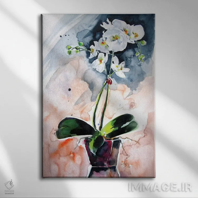 تابلو طبیعت بیجان ارکیده اثر آنا بریجیتا کوواچ - نمای روبهرو روی دیوار