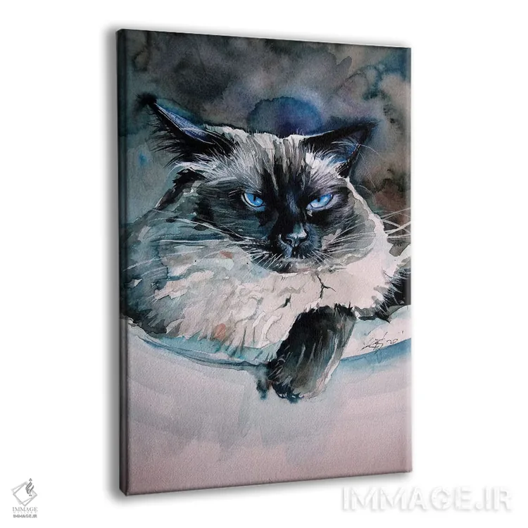 تابلو گربهٔ هیمالیایی عصبانی اثر آنا بریجیتا کوواچ - نمای پرسپکتیو محصول
