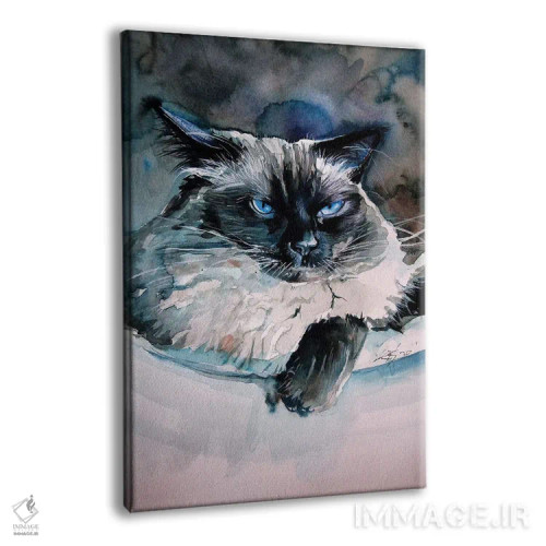 تابلو گربهٔ هیمالیایی عصبانی اثر آنا بریجیتا کوواچ - نمای پرسپکتیو محصول