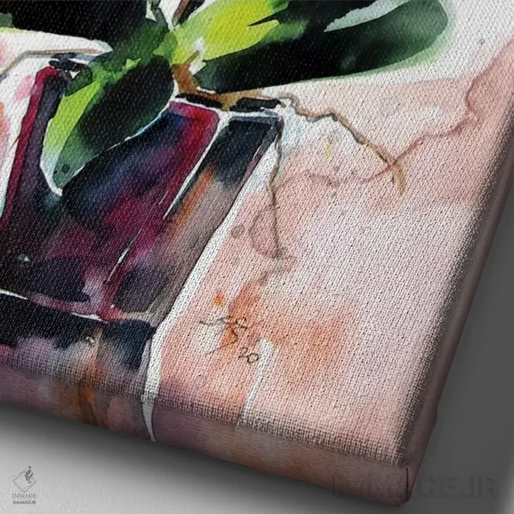 تابلو طبیعت بیجان ارکیده اثر آنا بریجیتا کوواچ - نمای نزدیک بافت بوم