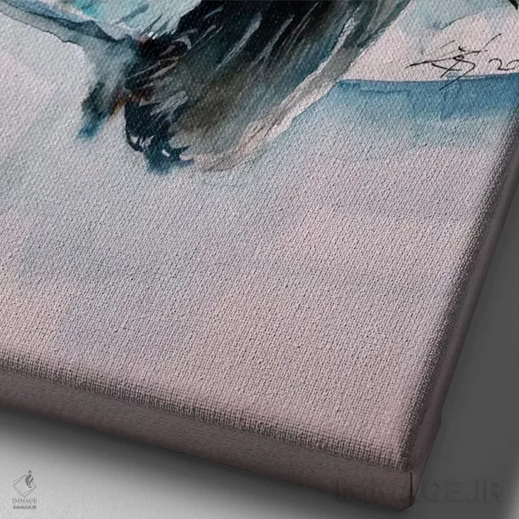 تابلو گربهٔ هیمالیایی عصبانی اثر آنا بریجیتا کوواچ - نمای نزدیک بافت بوم