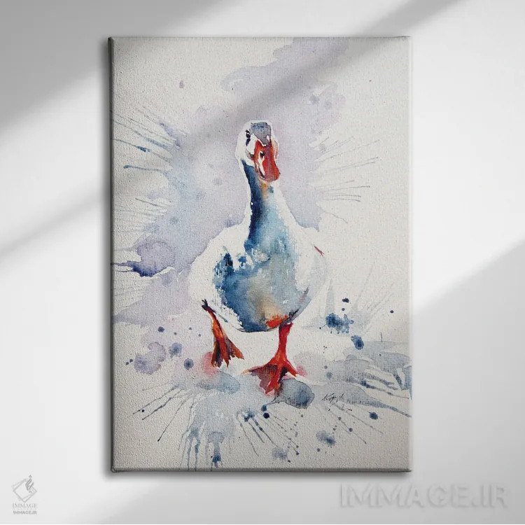 تابلو اردک سفید اثر آنا بریجیتا کوواچ - نمای روبهرو روی دیوار