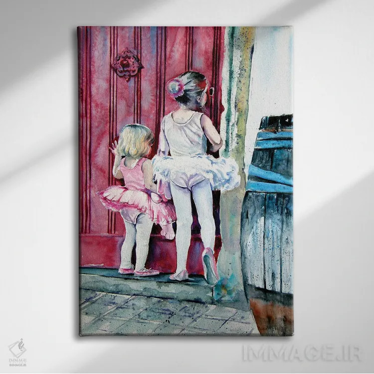 تابلو رقاصان بالهٔ کوچک اثر آنا بریجیتا کوواچ - نمای روبهرو روی دیوار