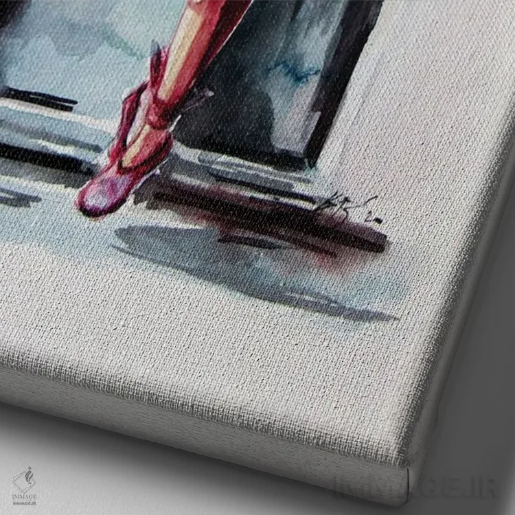 تابلو رقاص بالهٔ کوچک اثر آنا بریجیتا کوواچ - نمای نزدیک بافت بوم