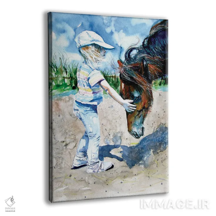 تابلو دختر با اسب اثر آنا بریجیتا کوواچ - نمای پرسپکتیو محصول