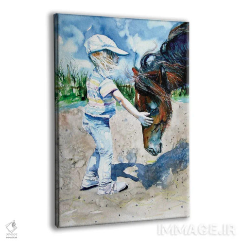 تابلو دختر با اسب اثر آنا بریجیتا کوواچ - نمای پرسپکتیو محصول