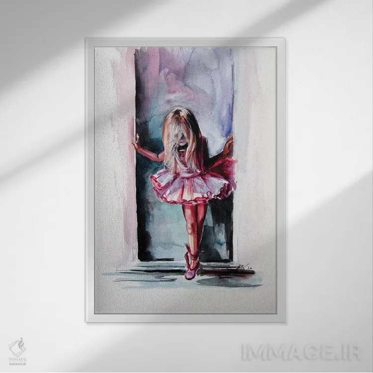 تابلو رقاص بالهٔ کوچک اثر آنا بریجیتا کوواچ - نمای قابدار سفید