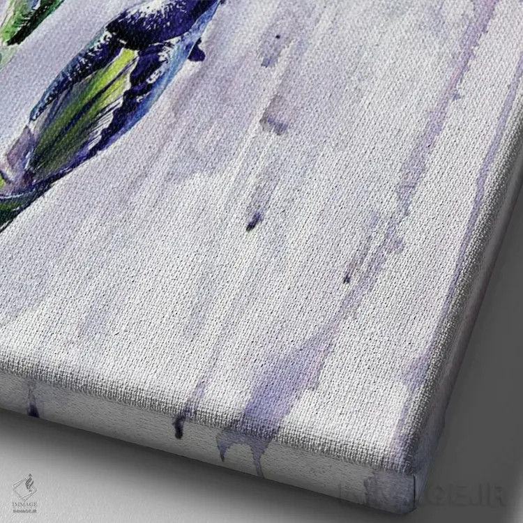 تابلو سوسن بنفش اثر آنا بریجیتا کوواچ - نمای نزدیک بافت بوم