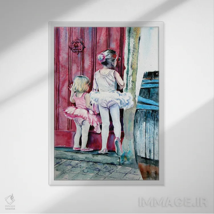 تابلو رقاصان بالهٔ کوچک اثر آنا بریجیتا کوواچ - نمای قابدار سفید