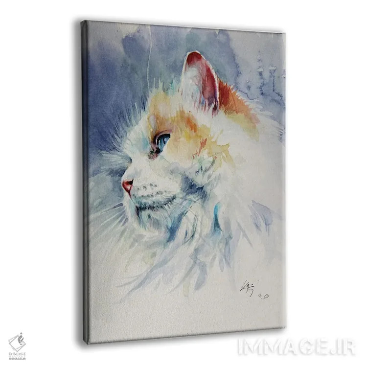 تابلو پرترهٔ گربه ۲ اثر آنا بریجیتا کوواچ - نمای پرسپکتیو محصول