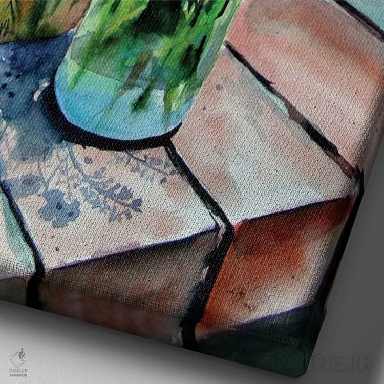 تابلو طبیعت بیجان با گلهای وحشی در باغ اثر آنا بریجیتا کوواچ - نمای نزدیک بافت بوم