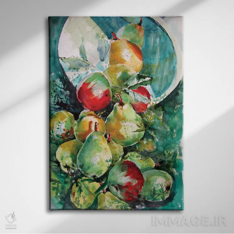 تابلو میوهها در چمنزار اثر آنا بریجیتا کوواچ - نمای روبهرو روی دیوار