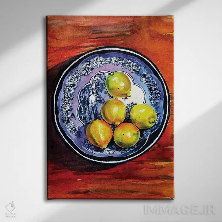 تابلو طبیعت بیجان با لیمو اثر آنا بریجیتا کوواچ - نمای روبهرو روی دیوار