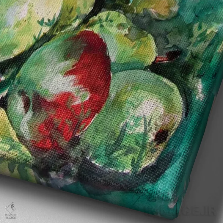 تابلو میوهها در چمنزار اثر آنا بریجیتا کوواچ - نمای نزدیک بافت بوم