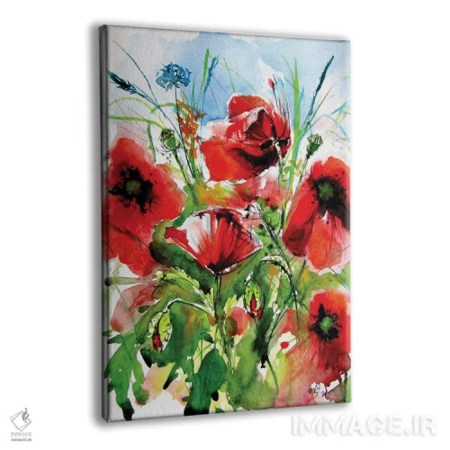 تابلو شقایقهای قرمز اثر آنا بریجیتا کوواچ - نمای پرسپکتیو محصول