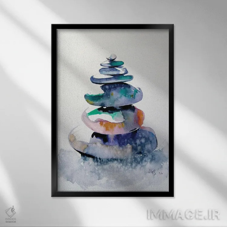 تابلو تعادل ۱ اثر آنا بریجیتا کوواچ - نمای قابدار مشکی