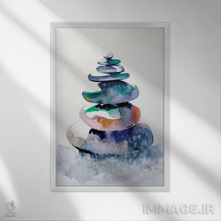 تابلو تعادل ۱ اثر آنا بریجیتا کوواچ - نمای قابدار سفید