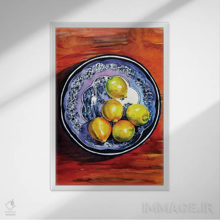 تابلو طبیعت بیجان با لیمو اثر آنا بریجیتا کوواچ - نمای قابدار سفید