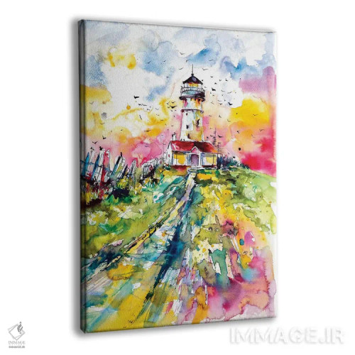 تابلو فانوس دریایی با پرندگان اثر آنا بریجیتا کوواچ - نمای پرسپکتیو محصول