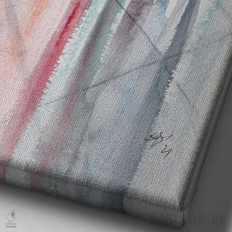 تابلو روز بارانی با چترها ۳ اثر آنا بریجیتا کوواچ - نمای نزدیک بافت بوم