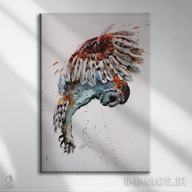 تابلو جغد پرنده اثر آنا بریجیتا کوواچ - نمای روبهرو روی دیوار