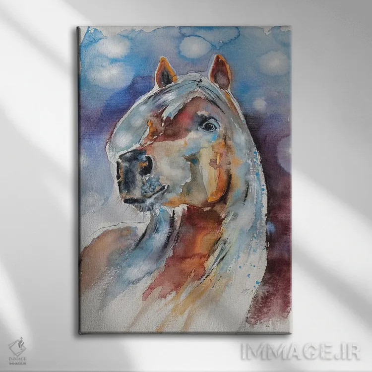 تابلو اسب اثر آنا بریجیتا کوواچ - نمای روبهرو روی دیوار