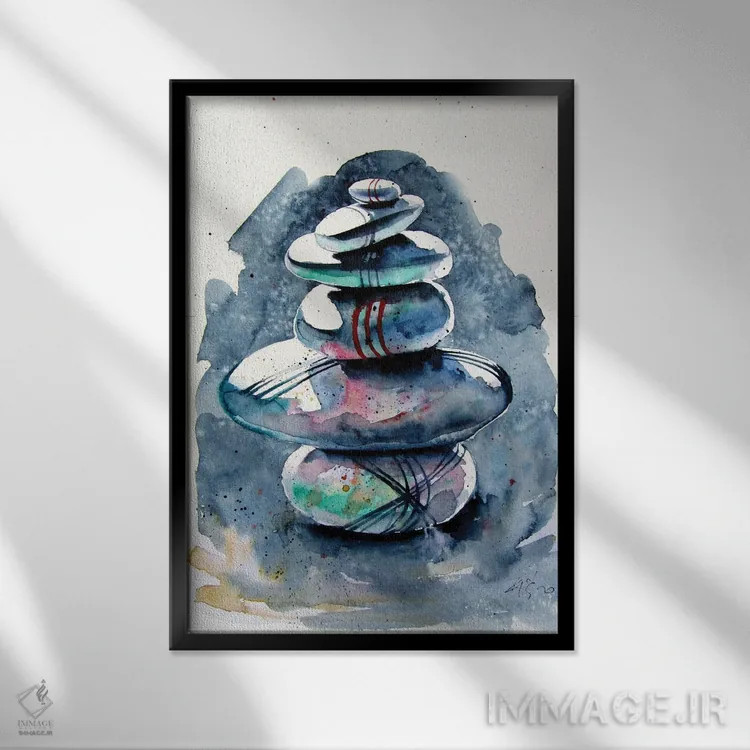 تابلو تعادل ۲ اثر آنا بریجیتا کوواچ - نمای قابدار مشکی