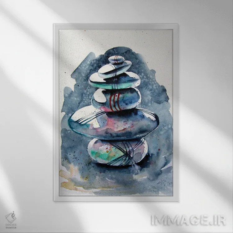 تابلو تعادل ۲ اثر آنا بریجیتا کوواچ - نمای قابدار سفید