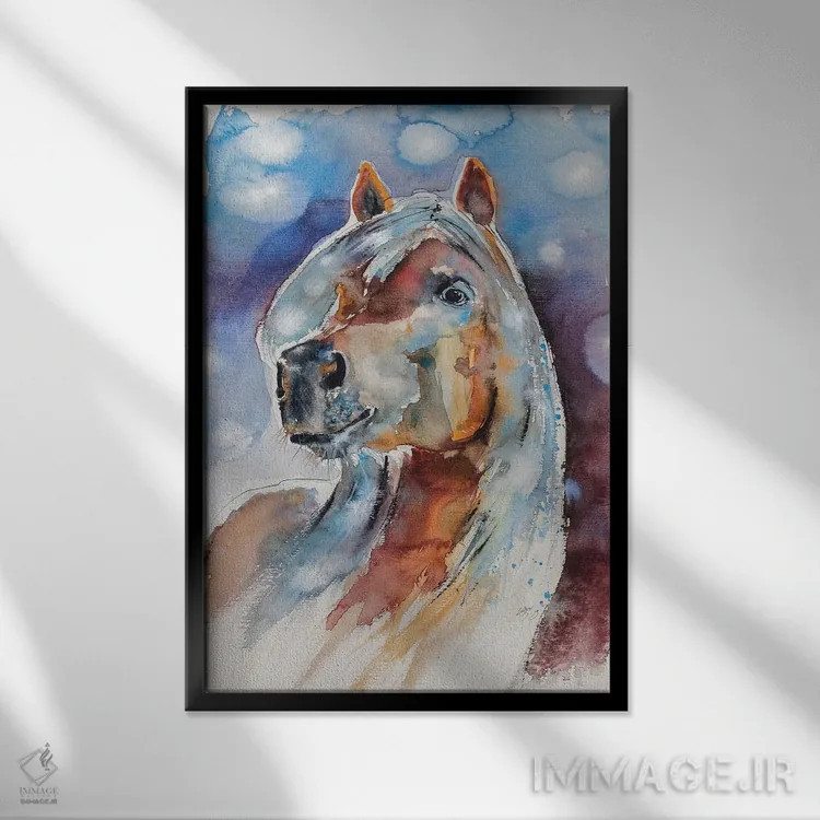 تابلو اسب اثر آنا بریجیتا کوواچ - نمای قابدار مشکی