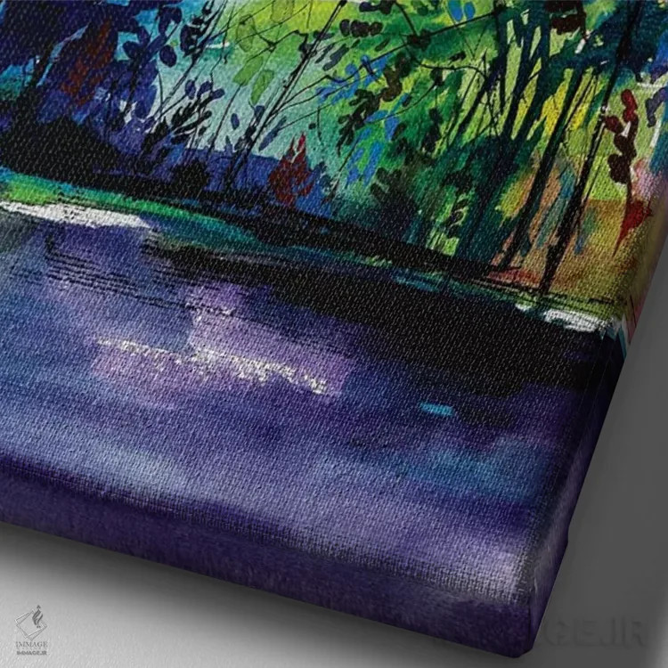 تابلو پاییز زیبا اثر آنا بریجیتا کوواچ - نمای نزدیک بافت بوم