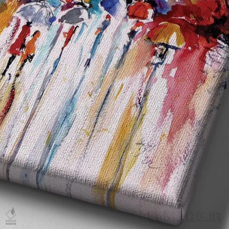 تابلو برج ایفل در پاییز اثر آنا بریجیتا کوواچ - نمای نزدیک بافت بوم