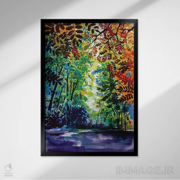 تابلو پاییز زیبا اثر آنا بریجیتا کوواچ - نمای قابدار مشکی