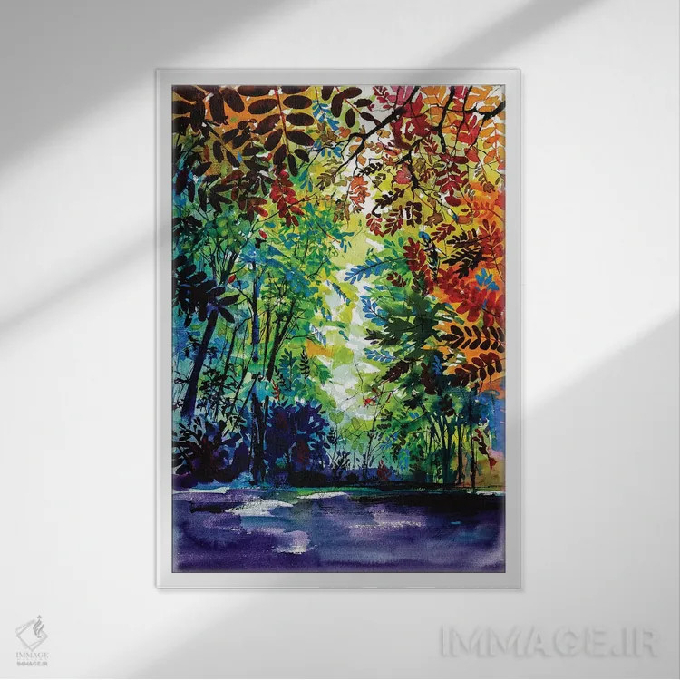 تابلو پاییز زیبا اثر آنا بریجیتا کوواچ - نمای قابدار سفید