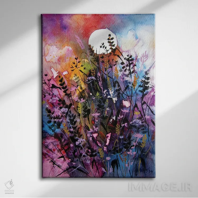 تابلو گلهای وحشی پاییزی اثر آنا بریجیتا کوواچ - نمای روبهرو روی دیوار