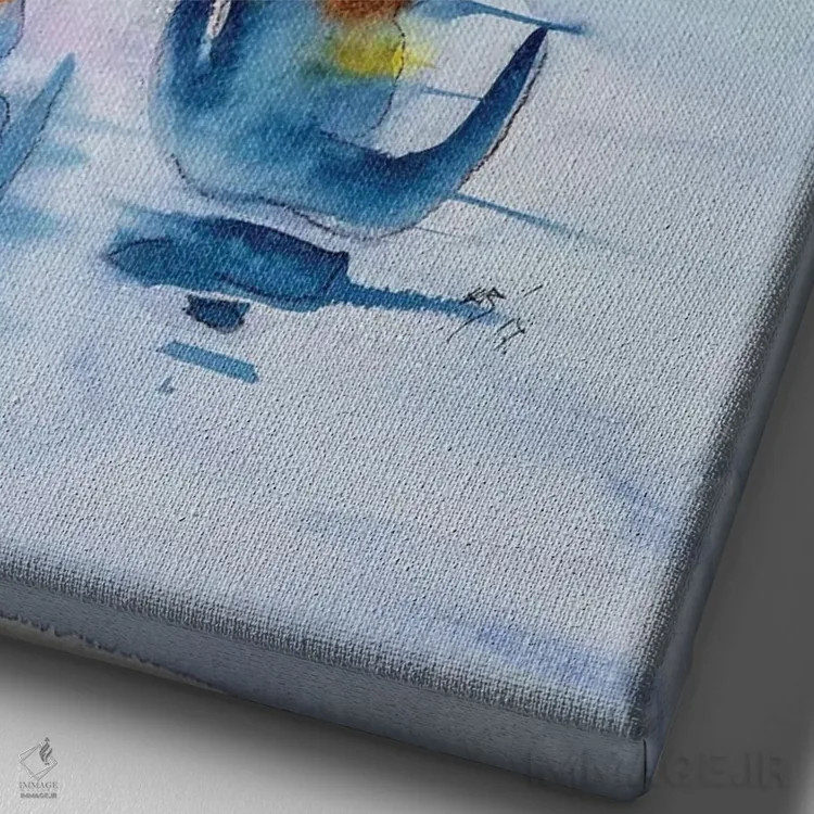 تابلو پنگوئنهای راکهوپر اثر آنا بریجیتا کوواچ - نمای نزدیک بافت بوم