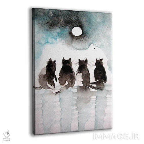تابلو گربههای سیاه اثر آنا بریجیتا کوواچ - نمای پرسپکتیو محصول