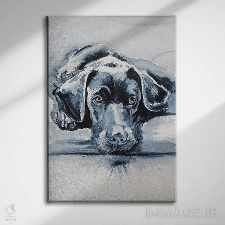 تابلو لابرادور سیاه (سگ) اثر آنا بریجیتا کوواچ - نمای روبهرو روی دیوار