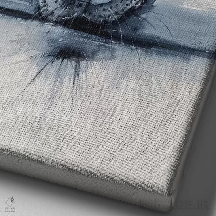 تابلو لابرادور سیاه (سگ) اثر آنا بریجیتا کوواچ - نمای نزدیک بافت بوم