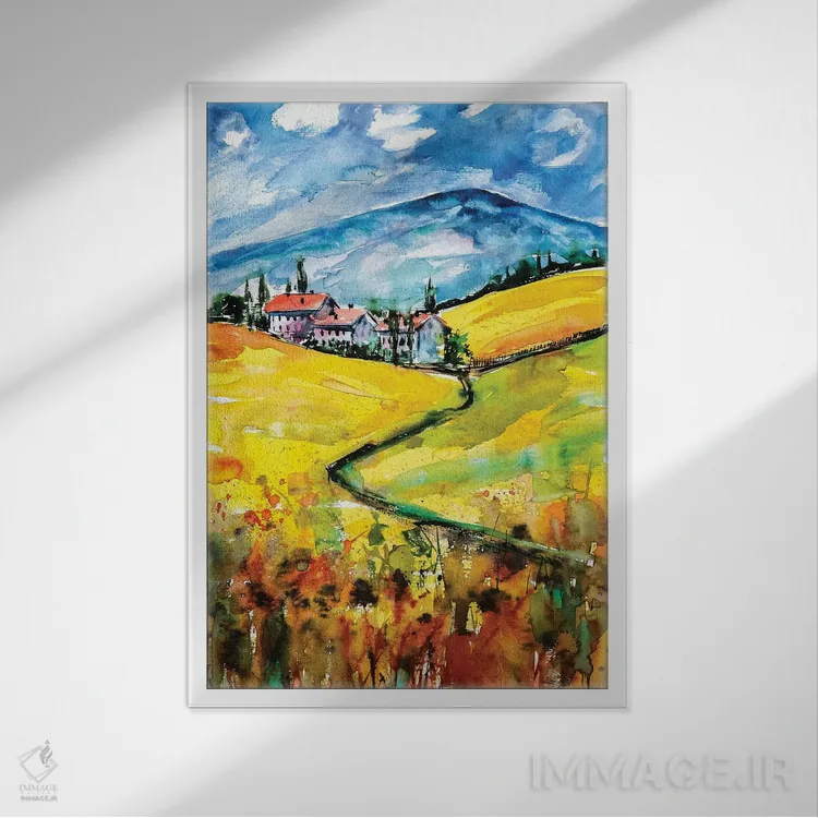 تابلو توسکانا (ایتالیا) اثر آنا بریجیتا کوواچ - نمای قابدار سفید