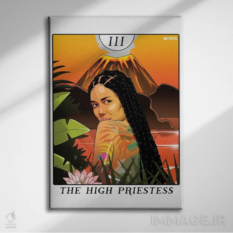 تابلو کاهنهٔ بزرگ اثر ای-ک آرتس - نمای روبهرو روی دیوار