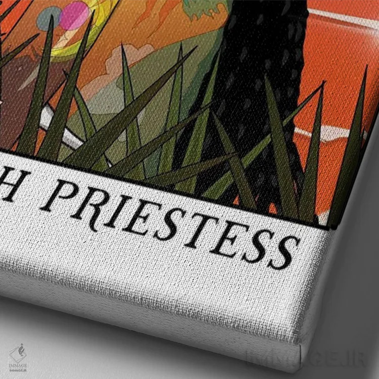 تابلو کاهنهٔ بزرگ اثر ای-ک آرتس - نمای نزدیک بافت بوم