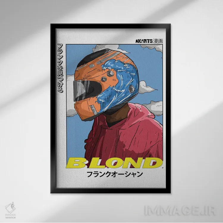 تابلو بلوند (مو یا ظاهر) اثر ای-ک آرتس - نمای قابدار مشکی