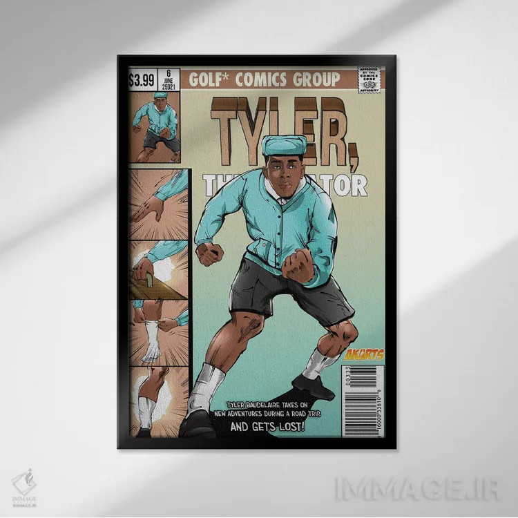 تابلو تایلر گم میشود اثر ای-ک آرتس - نمای قابدار مشکی