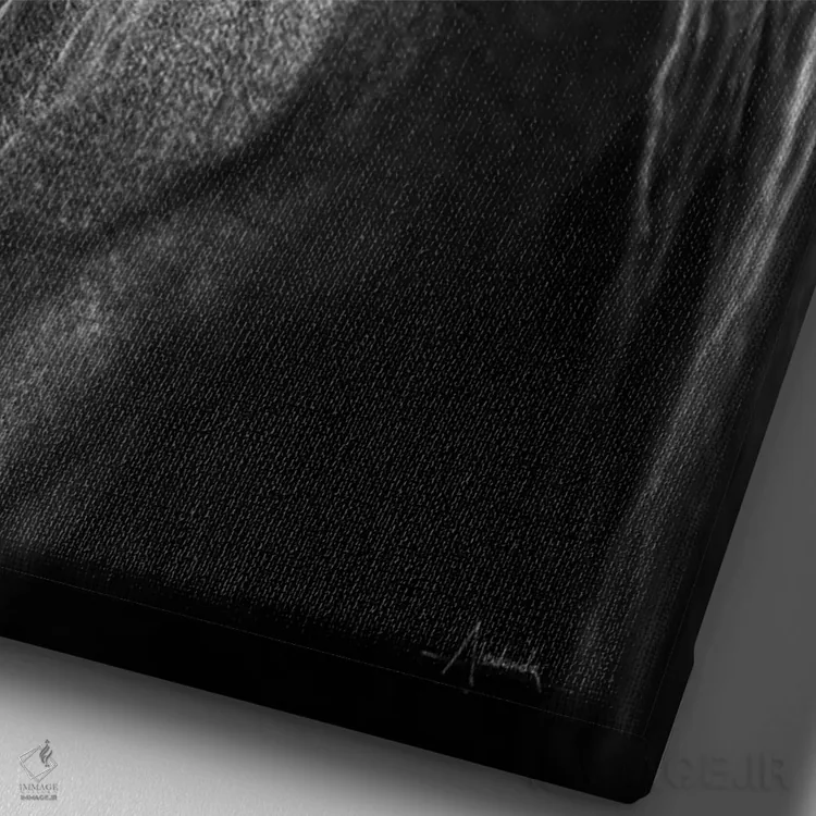 تابلو خجالتی اثر الدندا - نمای نزدیک بافت بوم