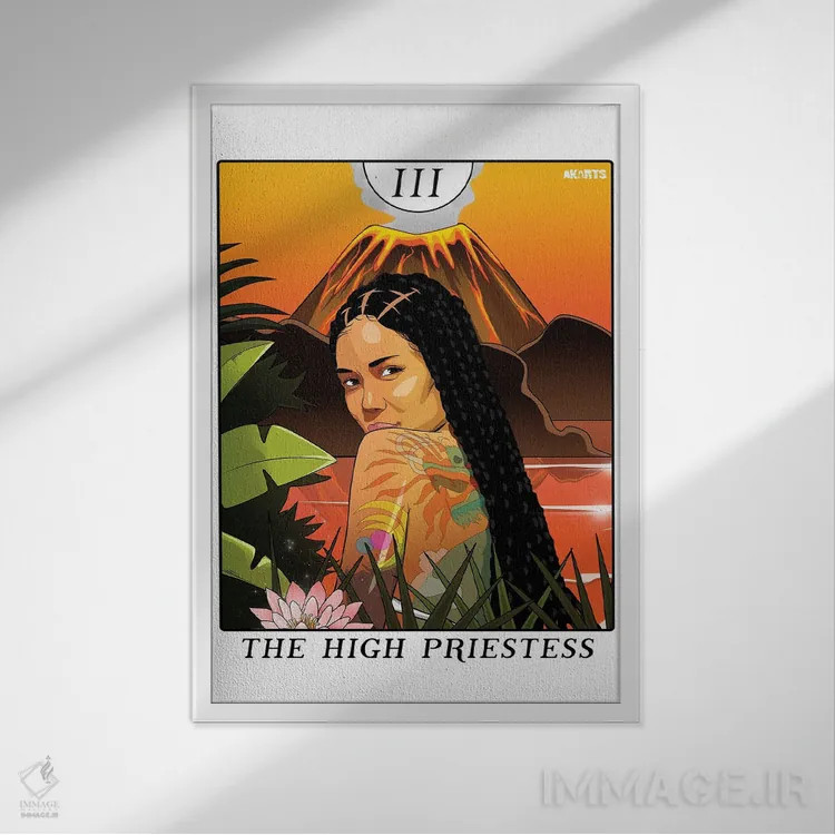 تابلو کاهنهٔ بزرگ اثر ای-ک آرتس - نمای قابدار سفید