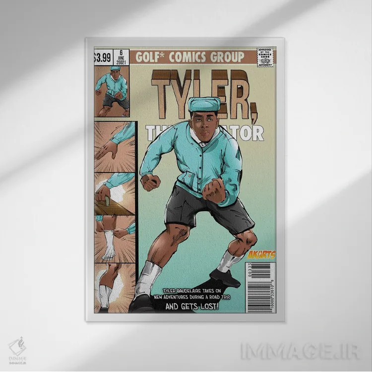 تابلو تایلر گم میشود اثر ای-ک آرتس - نمای قابدار سفید