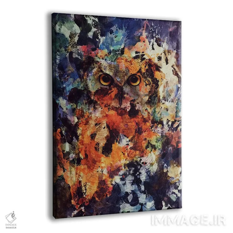 تابلو جغد آبرنگی اثر آندریاس لیه - نمای پرسپکتیو محصول